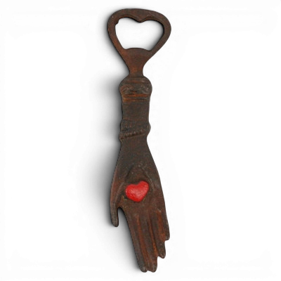 Hand With Heart Bottle Opener - Natural