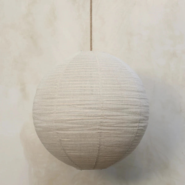 Round Linen Pendant Beige
