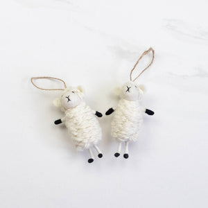 Standing White Sheep Ornament