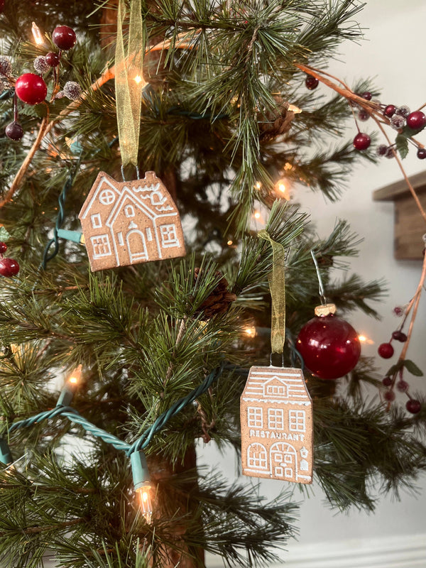 Ceramic Gingerbread House Ornament