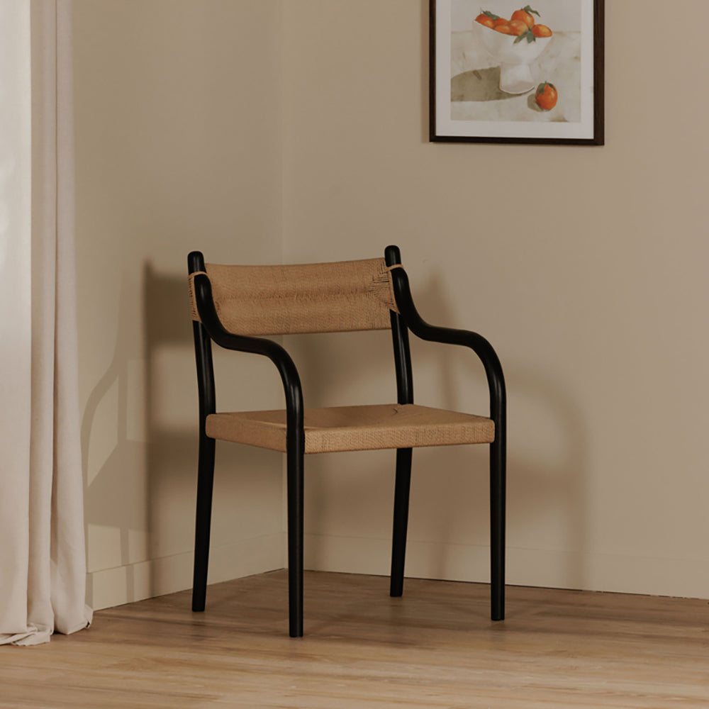Woven Dining Chair Black