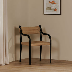 Woven Dining Chair Black
