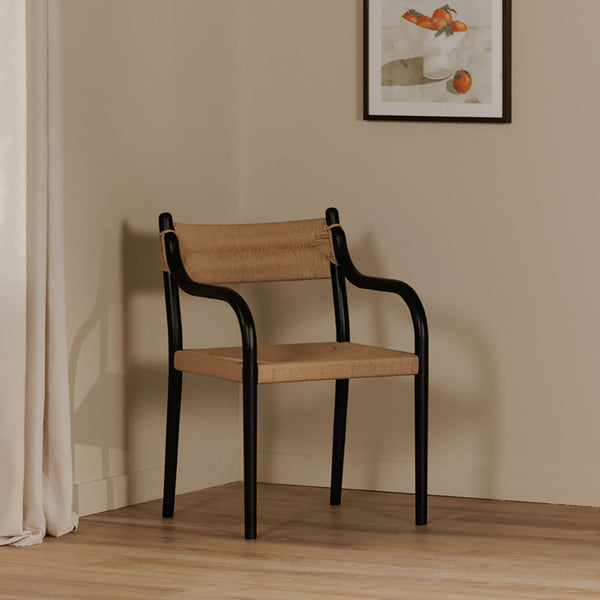 Woven Dining Chair Black