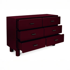 Deep Red 6 Drawer Dresser