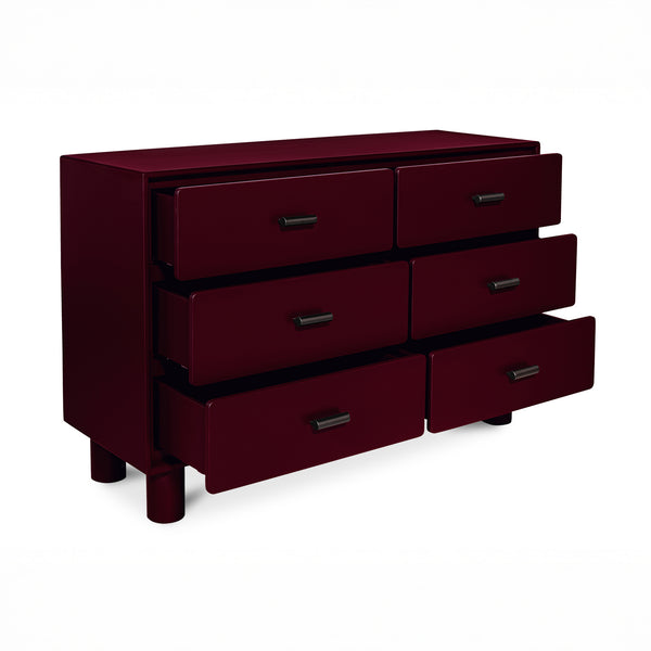 Deep Red 6 Drawer Dresser