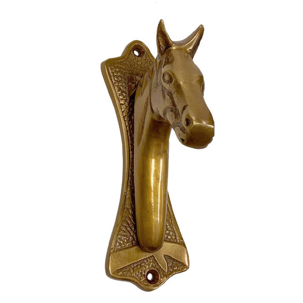 Antiqued Brass Horse Head Door Knocker | 6” | Home Accents