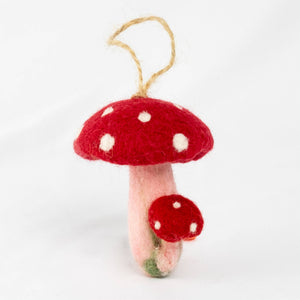 Red Spotted Mushroom Felt Ornament
