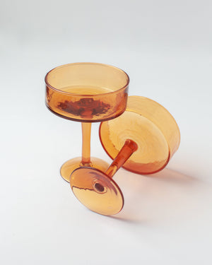 Handblown Hammered Coupe Cocktail Glass