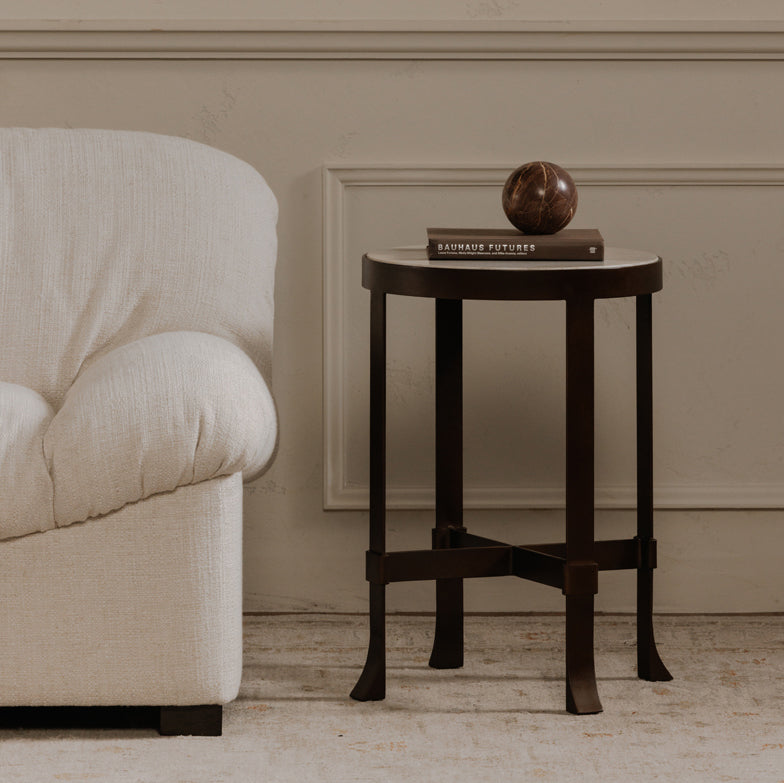 White Marble Side Table