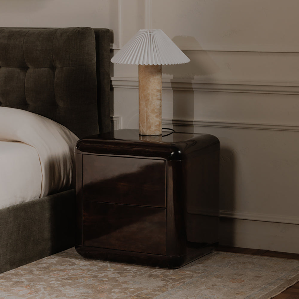 Dark Brown Acacia Nightstand