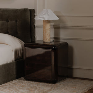 Dark Brown Acacia Nightstand