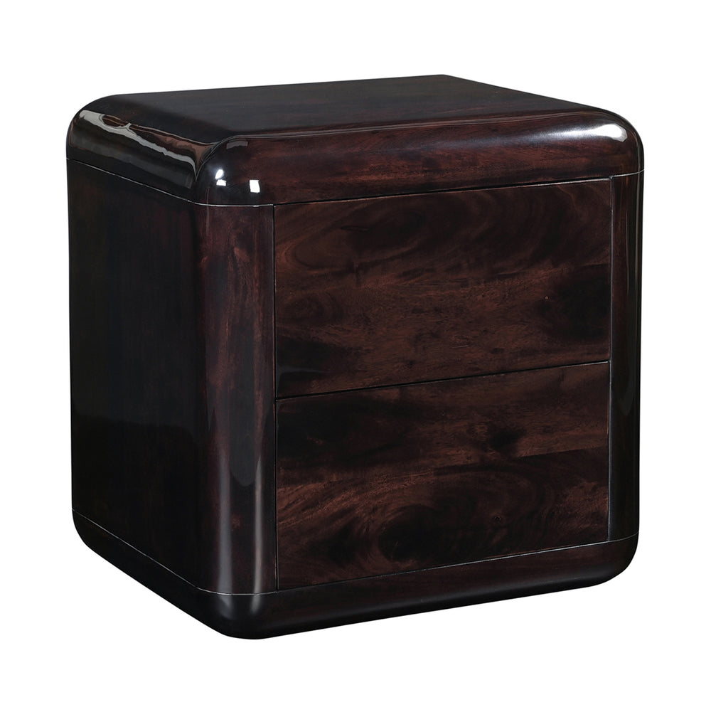 Dark Brown Acacia Nightstand