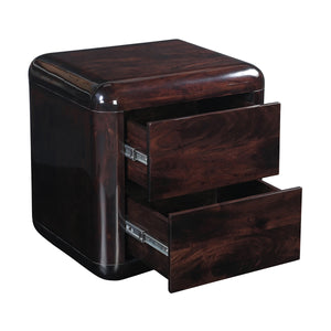 Dark Brown Acacia Nightstand