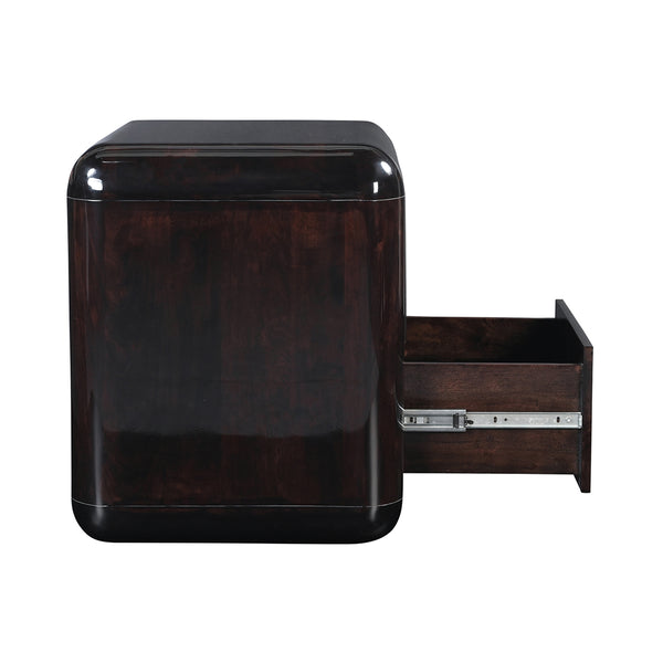 Dark Brown Acacia Nightstand