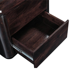 Dark Brown Acacia Nightstand