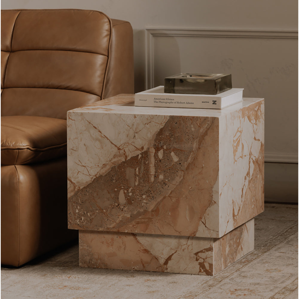 Breccia Marble Side Table