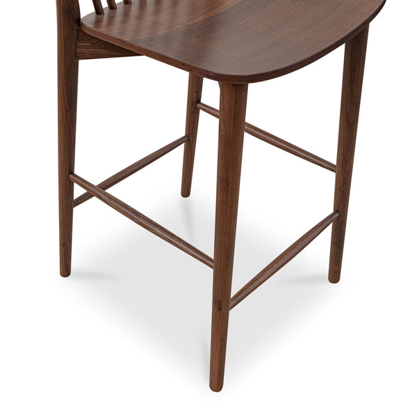 Walnut Spindle-Back Counter Stool