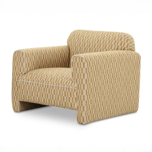 Chartreuse Geometric Accent Chair