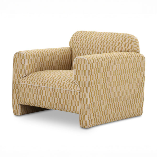 Chartreuse Geometric Accent Chair