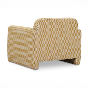 Chartreuse Geometric Accent Chair