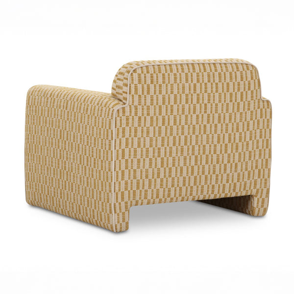 Chartreuse Geometric Accent Chair
