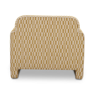 Chartreuse Geometric Accent Chair