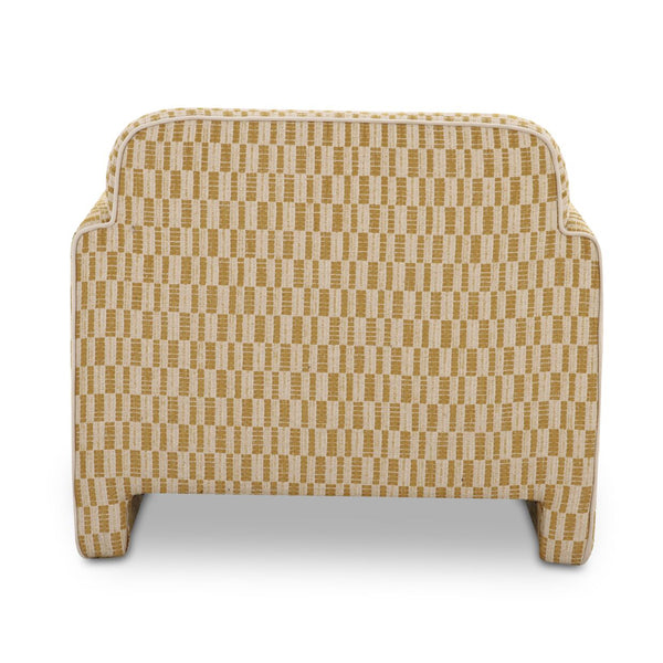 Chartreuse Geometric Accent Chair