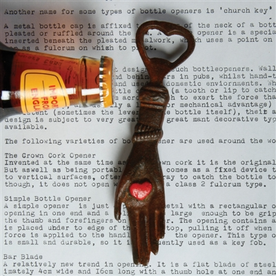 Hand With Heart Bottle Opener - Natural