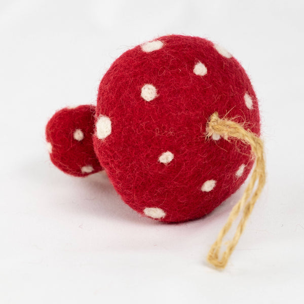 Red Spotted Mushroom Felt Ornament