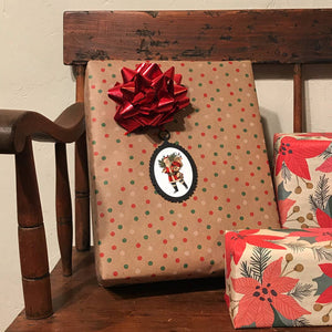 Victorian Santa Claus Ornaments w/ Red Ribbon