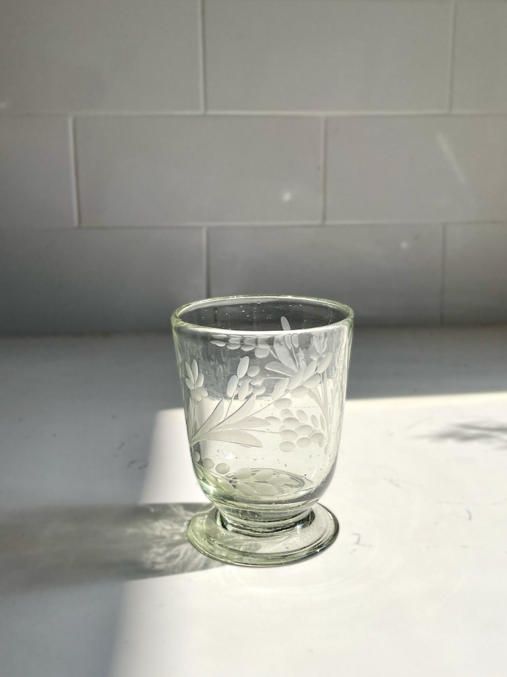 Hand-etched Wine Glass