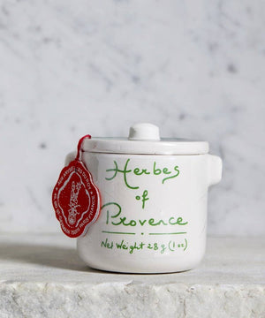 Herbs de Provence in a handmade crock | Anysetiers du Roy
