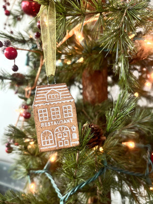 Ceramic Gingerbread House Ornament