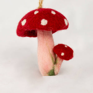 Red Spotted Mushroom Felt Ornament