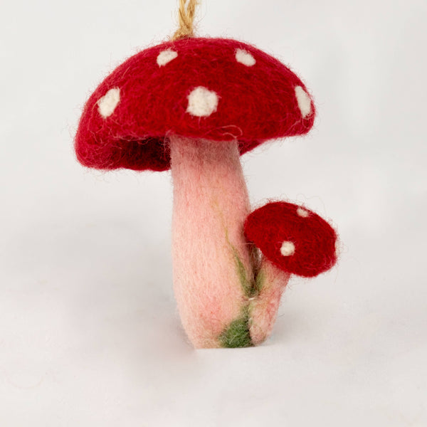 Red Spotted Mushroom Felt Ornament