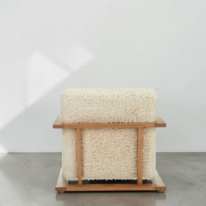 Cream Faux Fur Lounge Chair