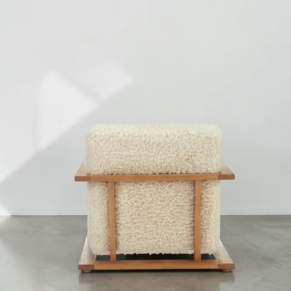 Cream Faux Fur Lounge Chair
