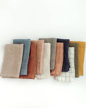 Stone Washed Linen Hemmed Dinner Napkin