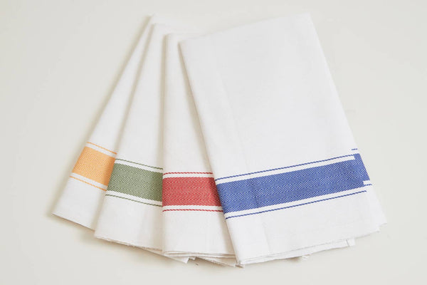 Classic Italian Kitchen Towel - Herringbone Blue