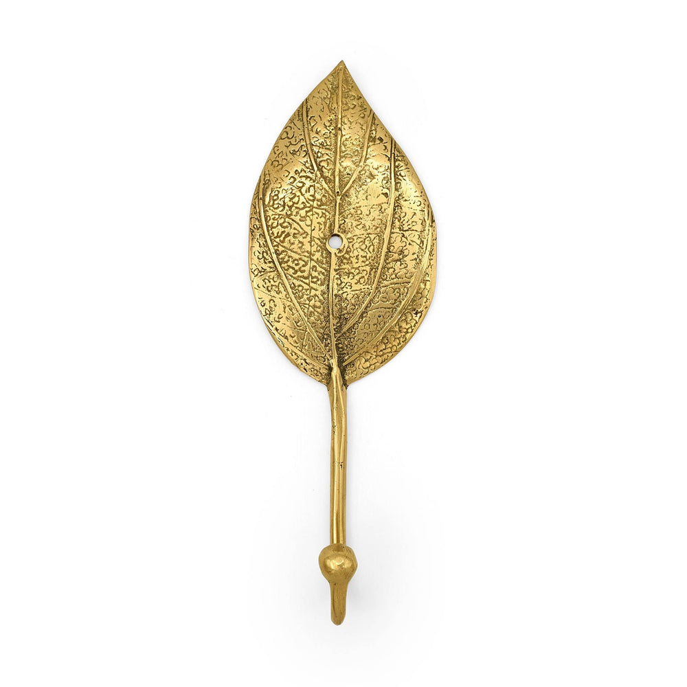 Brass Hook Forest Leaf