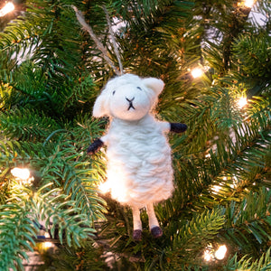 Standing White Sheep Ornament