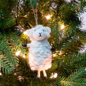 Standing White Sheep Ornament