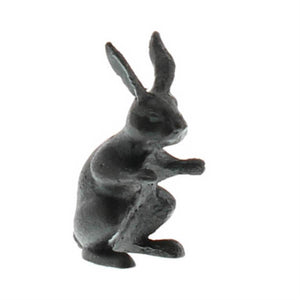 Curious Rabbit - Cast Iron Hare - Antique Black