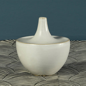 Lief Ceramic Vase - Sm - White.  opening .5"