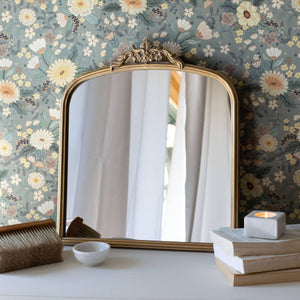 Antiqued Brass Wall Mirror