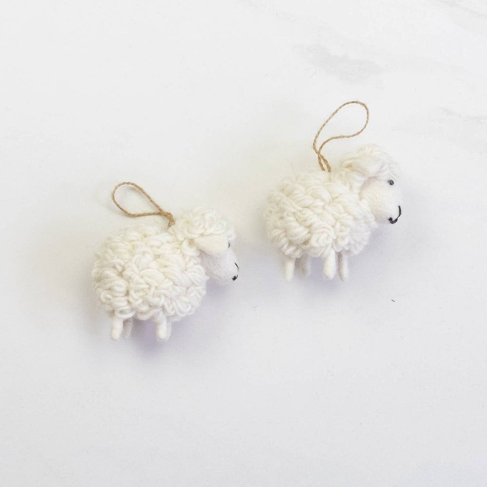 White Wooly Sheep Ornament