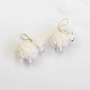 White Wooly Sheep Ornament
