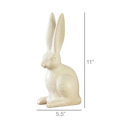 Sitting Hare, Ceramic - Lrg - Matte White