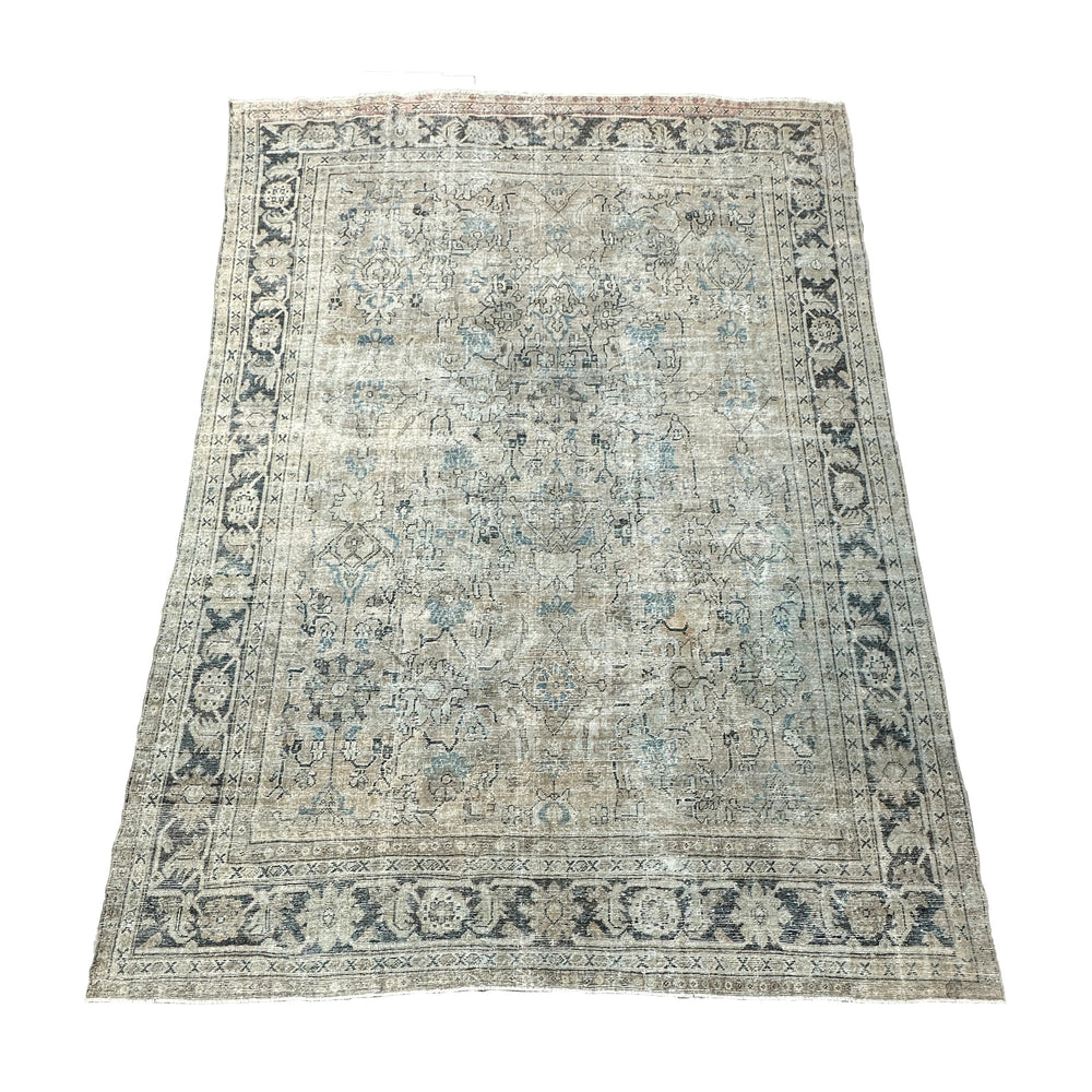 green Vintage persian area rug 
