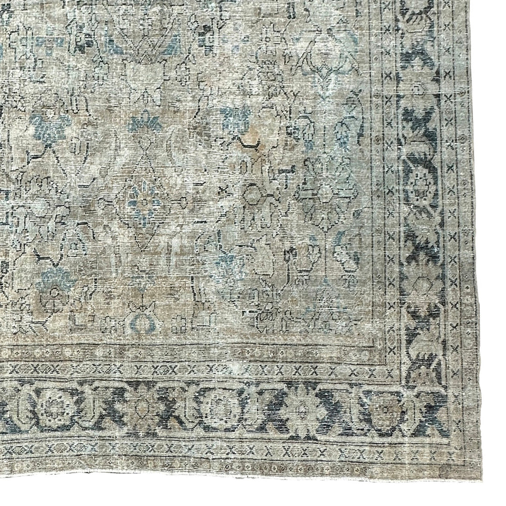 green Vintage persian area rug 